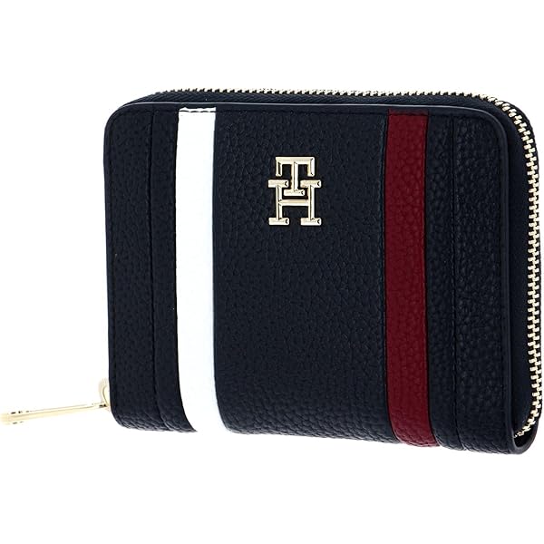 Tommy Hilfiger Damen Portemonnaie TH Emblem Medium Klein, Blau 