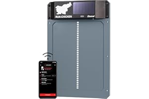 RUN-CHICKEN Porta (grigia) Solar Chicken Coop porta, alimentato a batteria automatico pollaio porta, programmabile elettrico pollo porta con timer, sensore di luce, energia solare, Eternal