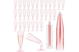 shallyong Calici Plastica, Riutilizzabile Flute Plastica, Bicchieri Flute Plastica per Matrimoni, Compleanni, Feste, Celebrazioni Festive, Carnevali, Ricevimenti di Laurea (Pink 50)