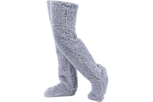 GROVL Cozy Socks Thigh High Socks Over Knee High Fuzzy Long Socks Plush Slipper Stockings Fuzzy Socks Winter Home Sleeping Socks