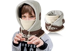 TAGVO Kinder Sturmhaube Winter 4-12, Multifunktional Winddicht Thermo Fleece Wintermütze Gesichtsmaske mit Verstellbarer Kinnriemen, Slouchy Sturmhaube Fahrrad Skimaske Balaclava für Jungen Mädchen