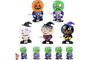 POPOYU 5Pack Wind Up Halloween Toy Funny Jumping Toys,Halloween Treats for Kids,Wind Up Small Toy for Kids Party Bag,Walking Clockwork Toys for Halloween Party Favors Stocking Stuffers Cracker Gift Fillers
