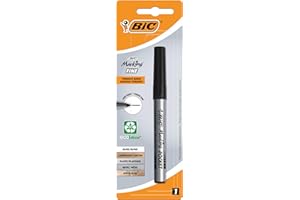 BIC Marking Fine ECOlutions Marqueur Permanent à Pointe Conique Fine - Noir, Blister de 1