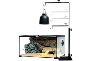 MEYAGOT Soporte De Lámpara De Reptil, Reptil Tortuga Lámpara Pie Con Base, Soporte De Lámpara De Reptil Ajustable, Soporte De Luz Ajustable Para Reptiles Para Reptiles Altura Ajustable 40-64 Cm Ancho 22-30 Cm