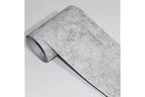 Guest Ruyunlai Borde del papel pintado gris 5 Auto Adhesivo del Papel Pintado del PVC Cenefa autoadhesiva para decoración de pared de cocina baño 8x1000cm