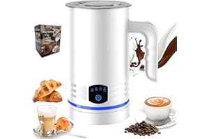 Bizcasa automatique Mousseur à Lait 4 en 1,Arrêt Automatique,430ML Grand Format,Revêtement Antiadhésif,Mode Silencieux,4 Modes pour Mousse de Lait Chaude et Froide,Chocolat Chaud,Latte,Cappuccino