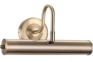 LIGHTS4LIVING Traditional Style Antique Brass Swan Neck Adjustable Picture Light - LED Compatible (12')