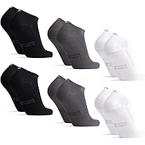 DANISH ENDURANCE 6 Paar Bambus Sneaker-Socken, Kurze Sommer Bambus Socken,  Halbsocken, Damen & Herren, Mehrfarbig (2x Schwarz, 2x Grau, 2x Wei),  35-38 : Amazon.de: Fashion