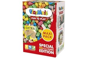 PlayMais Fun to Play Maxi Pack - Dinosauro per Bambini dai 3 Anni in su, Gioco di abilità motoria con 1000 PlayMais Classic, 8 Sagome e Istruzioni (li...