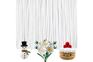 Caydo 200 Pieces White Pipe Cleaners Chenille Wire for DIY Art Creative Craft Decorations (30cm x 6mm)