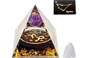 VBNZBK Orgonite Piramide di Cristalli Piramide Grandi Pietre preziose piramidi Segno Zodiacale esoterico Segno Zodiacale Regalo 12 Costellazione, Meditazione Decorazione esoterica (Capricorno)