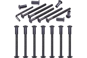 Swpeet 25pcs M6x40mm kolstål svart hex driv socket cap bultar tunna muttrar sortiment kit med 1pcs Allen nyckel, skruv post p