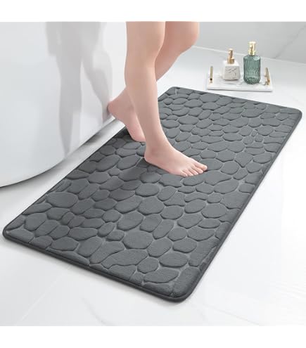 Doilc Tapis De Bain Antidérapant à Séchage Rapide - Tapis Salle De Bain Caoutchouc Ultra Absorbant Et Fin, Idéal Pour Baignoire, Douche, Cuisine