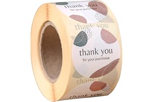CLEVER SIGNS Elegant Design for Business, 500 Thank You for Your Purchase Stickers, 4 Unique Design,1.5" Round, Great for Online Retailers, Boutiques, Shops to Use on Bags, Gift Boxes and Envelopes…