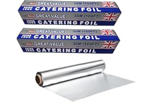 BEST HOUSE ANOTHER FINE PRODUCT BH | Aluminium Foil Roll 300mm x 30m - 2 Packs | Tin Foil for Kitchen, Catering, Cooking, Baking, Grilling, BBQ, Roasting | for Hot Food Wrapping, Preparing, and Storage - by Best House