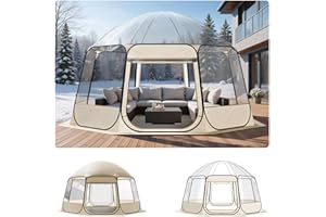 VEVOR Pop up Bubble Tent, 15 x 13.8 ft Waterproof & UV-Resistant, Clear Camping Tent Shelter, Outdoor Garden Dome Igloo Tents with Windows, 540° Panoramic View, for 12-15 Persons Patio Backyard