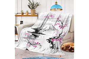 CXYXHW Decke Kirschblüten Kuscheldecke,Warm und Flauschig Kinder Japanische Sakura Decken Flanelldecke,mikrofaser Couchdecke Raumdekoration(Kirschblüten 1, 150x200cm)