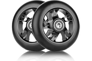 DBREAKS Stunt Lot de 2 roues de rechange 100 mm Avec roulements ABEC 9 Dureté 88A Convient pour tous types de scooters Noir