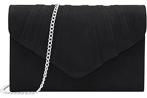 Milisente Pochette Donna,Women Clutches Borse Da Sera Con Pochette In Velluto (Nero)