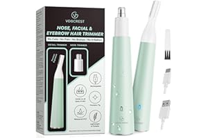 VG VOGCREST Rasoio per naso da donna: rasoio ricaricabile 2 in 1 per sopracciglia (verde)