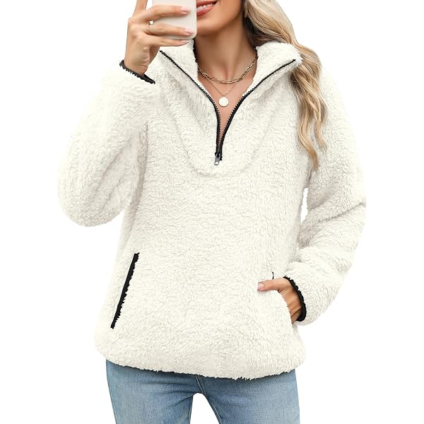 Sweat à Capuche Zippé Femme - Polaire épaisse - Coupe Oversize - Parfait Pour L'automne/hiver