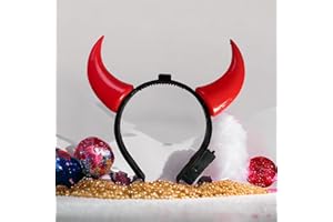 GMM Cuernos de diablo rojos, diadema diablo accesorio para fiestas de disfraces, Halloween, carnaval, cosplay