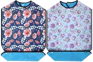 XINFULLWOL Babero adulto con Crumb Catcher. Protectores de ropa impermeables y reutilizables para mujeres mayores para hombres o cualquier persona que haya perdido habilidades motoras