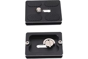 Hersmay PU50 QR Placa de liberación rápida con aluminio macizo compatible con la cabeza de bola del trípode AS Standard Benro Arca Swiss (50 mm)