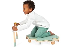 Janod - Hoja con Ruedas Sweet Cocoon - Monopatín de Madera FSC - Ejercita el Equilibrio - Juego de Habilidad Infantil a Partir de 4 Años, J04041