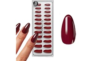 DOONAILS Soft Gel Press On Nails 30er Set Love Paris Almond Form Dunkelrot Nägel zum Aufkleben Full Cover in Salonqualität Fake nails soft gel Medium Natürliches & angenehmes Tragegefühl