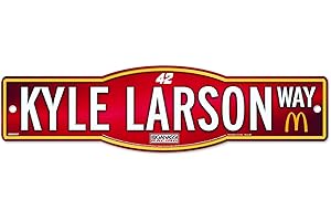 Wincraft Kyle Larson #42 - Señal de calle (10 x 43 cm), color rojo