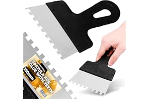 INSTALGURU Szpachla Ząbkowana 150 mm 8x8 mm Szpachelka Kleju Klejowa Mas Zaprawy Paca Zębata Kielnia ze Stali Nierdzewnej Rajberka Stalowa do Płytek Klejenia Układania