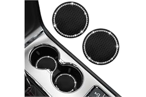 GTLM 2 Pièces Support de Verre pour Voiture avec Pierres de Rhinolithe Éclatantes - Accessoires Universels Antidérapants pour Camion SUV (Noir/2PCS)