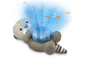 ZAZU Kids Otto la Loutre Veilleuse Enfant Portable - Projecteur Océan avec Poissons en Mouvement, Vagues, 5 Mélodies Apaisantes - Favorise l’Endormissement en 3 Etapes - Détecteur de Pleurs - Piles