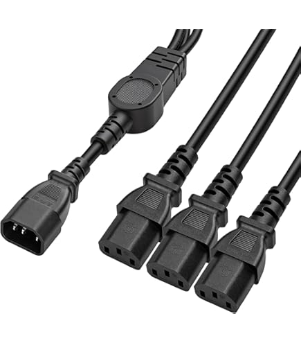 SZRMCC UPS PDU Server Y Splitter Power Cable IEC320 C14 to 4 x C13 10A 250V Extension Cable (4xc13 1.8m