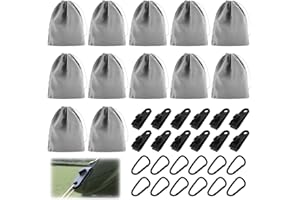 DXLing 12 Set Tragbare Gewichtstasche für Pavillon-Vorhänge im Freien mit 12 Karabiner und 12 Clips Outdoor Vorhang Gewichte Grau - Geeignet zum Befestigen von Camping, Zelten, Tischdecken