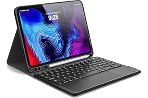 Earto iPad Air 11 M2 Clavier Pouces, iPad Pro 11 Clavier avec Smart Trackpad, iPad Air 5/4 Clavier AZERTY, Détachable sans Fil Coque Clavier iPad Pro 11, Noir