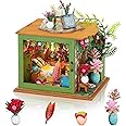 Foyucool DIY Miniature House Kit, Tiny House Kit with LED, Doll House Kits for Adults to Building, Home Decorations, Gifts for Family and Friends, Bedroom Styling
