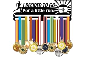 SUPERDANT Porta Medaglie da Competizione Ferro da Corsa Modello Medaglie Cornice per Display Parola Motivante Go for Run Gancio per Medaglia in Ferro 40x15 cm