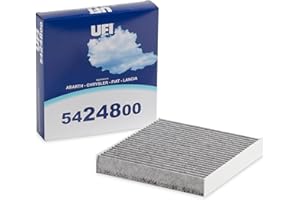 UFI Filters, Filtro Abitacolo ai Carboni Attivi 54.248.00, Filtro Abitacolo per Ricambio, Adatto a Auto, Applicabile su Diversi Modelli Abarth, Chrysler, Fiat e Lancia