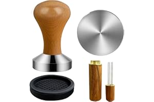 Yeelan Tamper de café, prensador de café de 51 mm, aguja de café, alfombrilla de silicona antideslizante de alta calidad para el hogar y la oficina