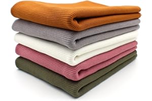 VmG-Store 5x 0,25m Bündchenstoff Set Schlauchware 95% Baumwolle, 5% Elasthan Auswahl Jersey (RIB Bunt2, 5er Set)