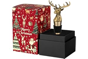 LKKCHER Cadeau Noel Bouchon de Vin de Tête de Cerf, Cadeaux Noël Homme Femme Lui Papa, Idee Cadeaux Noel, Idee Cadeau Homme Femme Avec Emballage de Noël et Carte de Noël