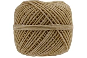 KARE & KIND Ligne de mèche de Chanvre Biologique - 100% Chanvre Naturel - Cire d'abeille de qualité Comestible - Bobine de 61 m (1.0 mm) - sans Coton ni Plomb - Alternative idéale aux briquets et allumages