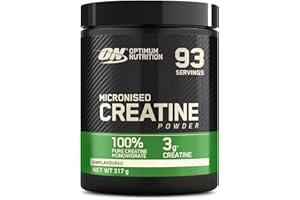 Optimum Nutrition Micronised Creatine Powder, Créatine Monohydrate en Poudre 100% Pure pour la Performance et la Puissance Musculaire, non aromatisé, 93 Portions, 317 g