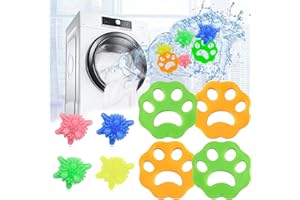 BTKVISEQAT Tierhaarentferner Waschmaschine, 8 Stück Fusselpfote für Waschmaschine Wäscherei Bälle, Wiederverwendbarer Tierhaar Fusselpfote Hundehaare Entfernen Katzenhaarentferner,für Hundehaar Katzenfell