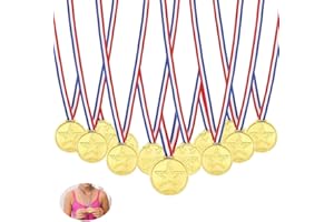 Febbya Médailles en Plastique,30 Pièces Médailles pour Enfants Petites Gagnants Mini Olympiques Médaille de Participation avec Lanière pour Jeux Partie Compétition Récompenses Cadeaux 4CM