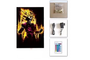 Frikink - Cuadro Led RGB, Lámpara Led Escritorio, Cuadro Decorativo Led Iluminado, Arte Pared, 60x40cm, Decoración Hogar Led, Cuadro Luz Ajustable, Lámpara Led Ajustable (DB-S)