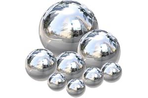 Hanlintk Bola de espejo decorativa para jardín, bola de espejo de acero inoxidable para piscinas exteriores, piscina, césped, globo reflectante decorativo para fotografía, regalos de inauguración de