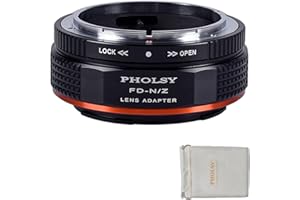 PHOLSY Objektivadapter mit Blendenhebel Kompatibel mit Canon FD auf Nikon Z Mount Adapter für FD FL Objektiv auf Nikon Z Mount Kamera für Nikon Z fc, Z30, Z9, Z8, Z6 ii, Z7 ii, Z6, Z7, Z5, Z50